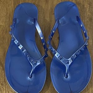 Blue Studded Jelly Sandals - Size 5